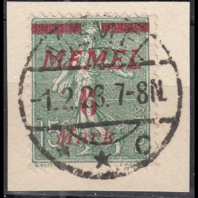 Memel 1922 Mi.111 Freimarken Aufdruck 6 M. auf 15 C. gestempelt used (70449
