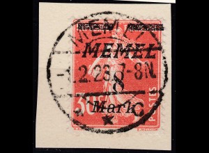Memel 1922 Mi.112 Freimarken Aufdruck 8 M. auf 30 C. gestempelt used (70450