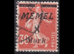 Memel 1922 Mi.112 Freimarken Aufdruck 8 M. auf 30 C. gestempelt used (70451