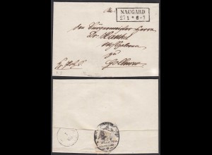 Preussen Umschlag NAUGARD R2 nach GOLLNOW um ca.1850 (31761