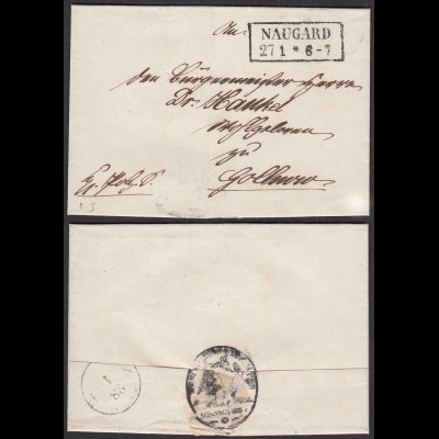 Preussen Umschlag NAUGARD R2 nach GOLLNOW um ca.1850 (31761