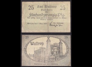 Waltrop - 25 Pfennig 1920 Notgeld Gutschein stark gebraucht (c582