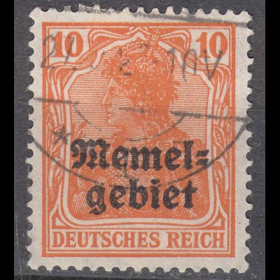 Memel 1920 Mi. 14 Freimarken mit Aufdruck 10 Pfennig gestempelt used (70453