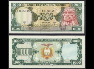 Ecuador 1000 Sucres 8.6.1988 Pick 125b UNC (1) (ca772