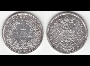 1 Mark Jäger 17 Silber Münze großer Adler 1893 A Kaiserreich (31843