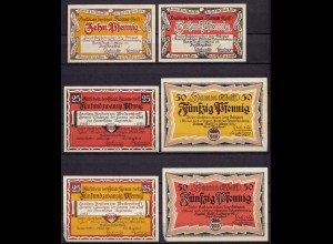 HAMM Westfalen 6 Stück Notgeld EMERGENCY MONEY 1921 (CA667