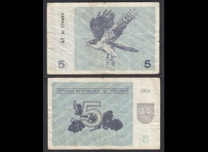 Litauen - Lithunia 5 Talonas Banknote 1991 Pick 34a VG (5) (31872