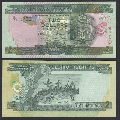 Solomon Islands - Salomonen - 2 Dollars aUNC Pick 25 (31882