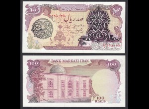 IRAN (Persien) - 100 RIALS Banknote o.J. Pick 118b UNC (1) overprint (31863