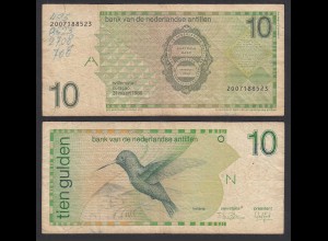 Niederlande Antillen 10 Gulden 1986 Pick 23a F (4) (31907