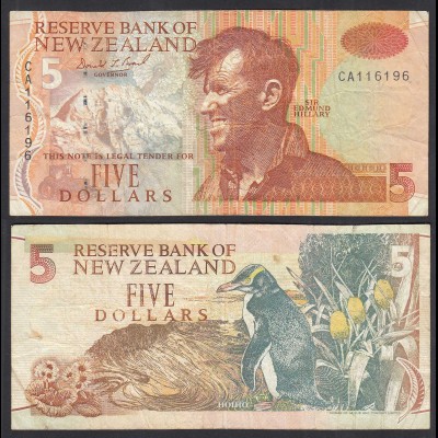 NEUSEELAND - NEW ZEALAND 5 Dollars Pick 177a F/VF (31902