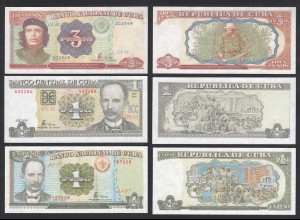 Kuba - Cuba - 1,1,3 Pesos 1995-2004 Pick 112,113,121d UNC (1) (31912