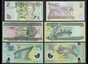 Fidschi - Solomon - Papua New Guinea je 2 Dollars 2007/11 UNC (1) (31918