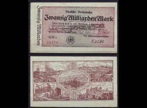 Reichsbahn Berlin 20 Milliarden Mark Banknote 1923 (ca725