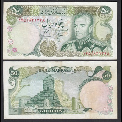 IRAN - Persien 50 RIALS (1974-79) Pick 101c VF+ (3+) Schah Reza Pahlavi (31928