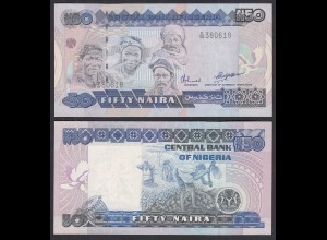 Nigeria 50 Naira Banknote (1984-2000) Pick 27b sig.9 UNC (1) (31947