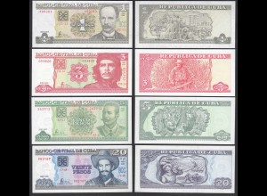 Kuba - Cuba - 4 Stück Banknoten aus 2004-2007 UNC (31951