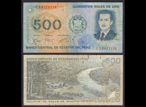 Peru 500 Soles de Oro Banknote 1976 F (4) Pick 115 (31955