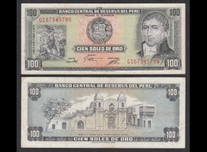 Peru - 100 SOLES DE ORO 2-10-1975 Banknote - Pick 108 - VF (3) (31960