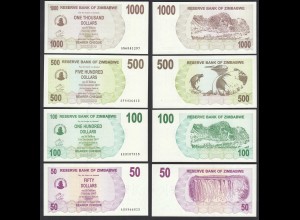 SIMBABWE - ZIMBABWE 50,100,500,1000 Dollars 2007 UNC (1) (31964