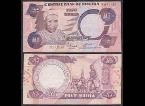 NIGERIA - 5 NAIRA Banknote PICK 24d 1984 VF (3) sig. 9 (31981