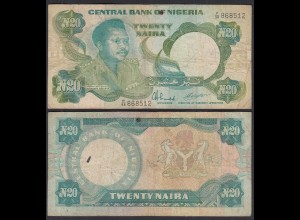 Nigeria 20 Naira Banknote (1984) Pick 26d sig. 9 - F- (4-) (31982