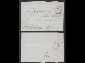 ca. 1840 alter Umschlag DELITZSCH K2 nach Vösselin (32071