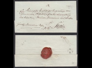 ca. 1830 alter Umschlag USEDOM L2 nach STETTIN (32073