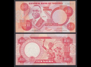 NIGERIA - 10 NAIRA Banknote PICK 25d (1984-2000) UNC (1) sig. 9 (31971