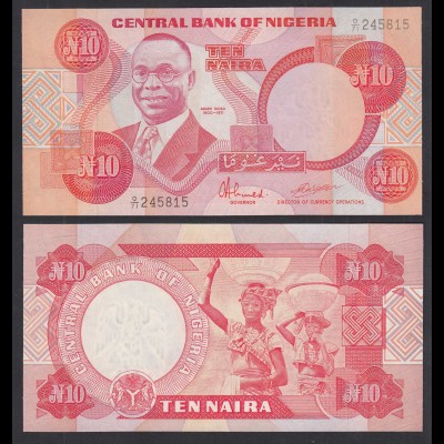 NIGERIA - 10 NAIRA Banknote PICK 25d (1984-2000) UNC (1) sig. 9 (31971