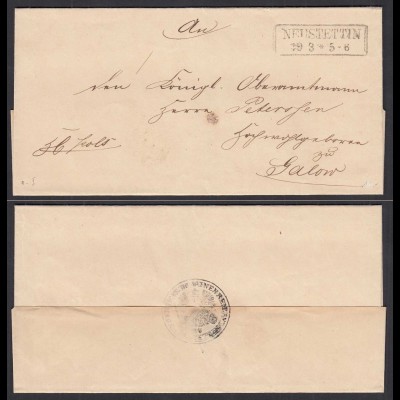 ca. 1850 Umschlag NEUSTETTIN R2 nach GALOW (32086