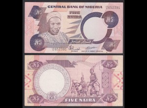 NIGERIA - 5 NAIRA Banknote PICK 24d 1984 XF (2) sig. 9 (32104