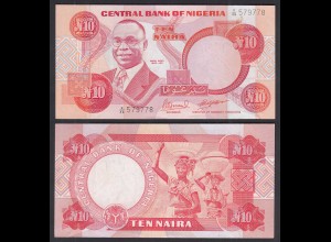 NIGERIA - 10 NAIRA Banknote PICK 25e (1984-2000) UNC (1) sig. 10 (31973