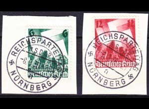 Deutsches Reich 1936 Michel 632-633 Reichsparteitag Briefstück Vollst. (70467