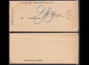 1875 ALT-KISCHAU R1 - POST-Insinuations-Document Königl. Kreisgericht (32053