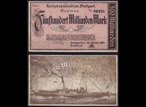 Reichsbahn Stuttgart 500 Milliarden Mark 1923 Reihe 1 (ca718