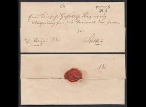 ca.1825 PENKUN L2 alter Umschlag nach Stettin (32131