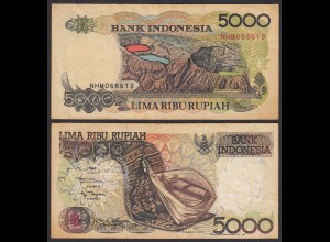INDONESIEN - INDONESIA 5000 RUPIAH 1992/1993 Pick 130b - F (4) (32107