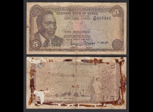 KENIA - KENYA 5 Shillings Banknote 1972 Pick 6c G (6) (32041