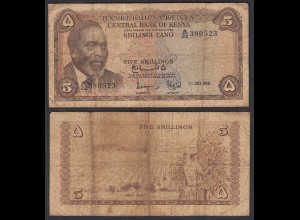 KENIA - KENYA 5 Shillings Banknote 1968 Pick 1c VG (5) (32039