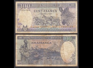RUANDA - RWANDA 100 Francs Banknote 1982 F (4) Pick 18 (32034