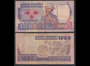 Madagaskar - Madagascar 1000 Francs (1988-93) Pick 72b F (4) (32033