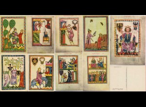 9 Stück Kunstkarten MINNESÄNGER aus der 2. Folge Verlag Woldemar Klein (b083