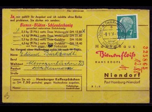 Landpost ALTWARMBÜCHEN über Hannover Karte 1956 (b967