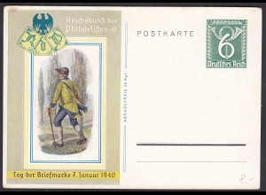 Deutsches Reich 1940 Ganzsache P289 Reichsbund der Philatelisten (32148