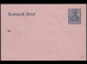 Deutsches Reich 1908 Rohrpost-Umschlag Ganzsache RU 5 ungebraucht (32160