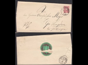 1886 Hildesheim Umschlag an Oberförster Meyer nach Groß Lengden (32173