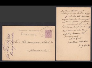 DRIBURG Deutsches Reich 1876 5 Pfennige Postkarte nach Hamm (32210