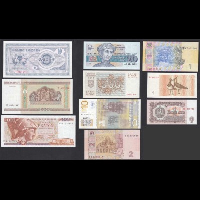 10 Stück verschiedene Banknoten der Welt UNC (32221