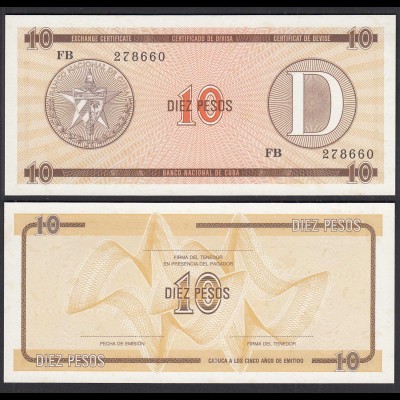 Kuba - Cuba 10 Peso Foreign Exchange Certificates FB 1985 Pick FX35 UNC (1) 